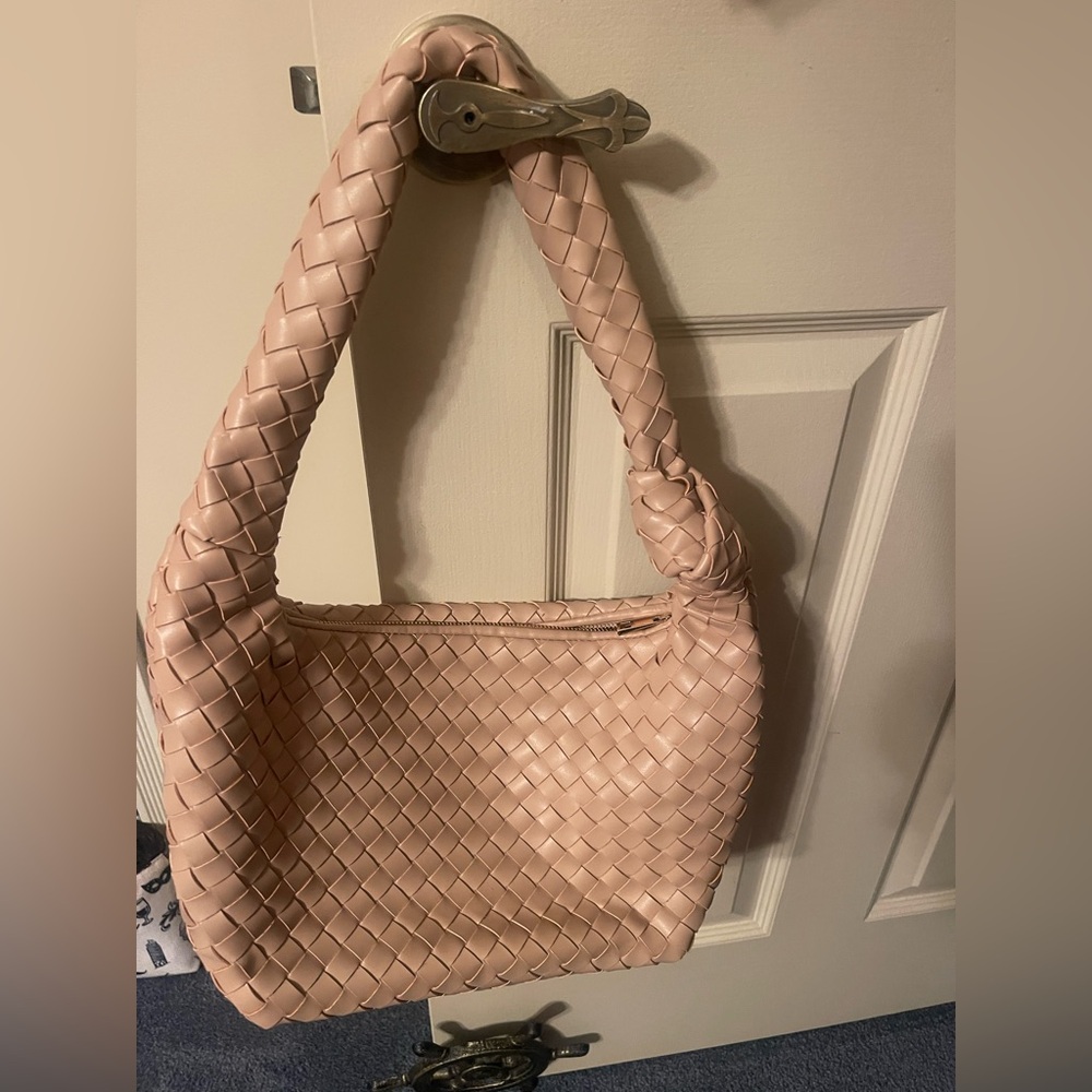 A New Day tan Woven Pleather Bag